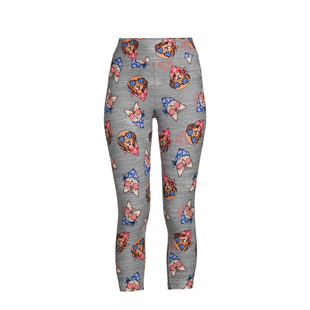 Women's Americana Print Capri Leggings, Pants